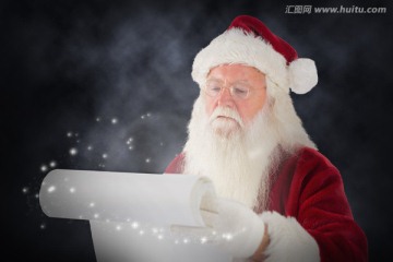 圣誕老人看著清單的復(fù)合形象