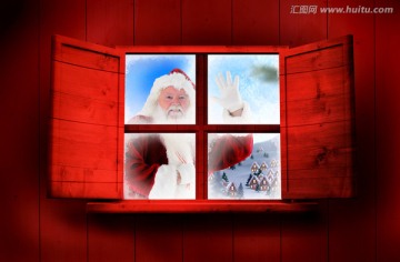 窗外的圣誕老人的復(fù)合形象
