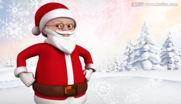 可爱卡通圣诞老人的复合形象