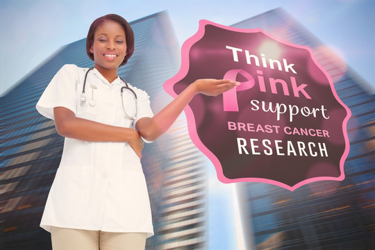 医生和乳腺癌标识
