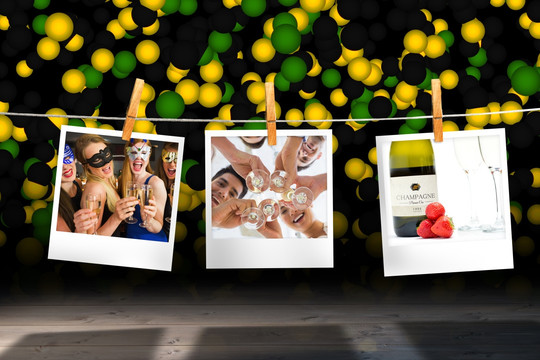 商务团队喝酒庆祝的复合图像