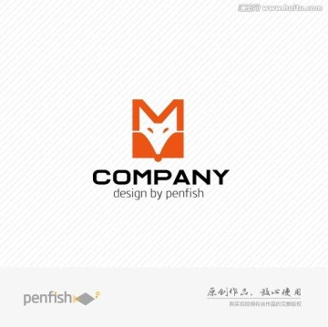 字母M狐貍LOGO