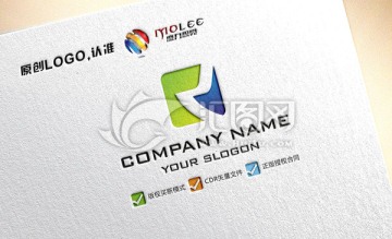 R字母 簡約 LOGO設(shè)計(jì)