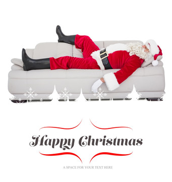 圣诞老人睡在沙发上的复合形象