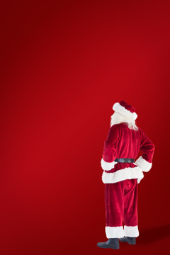 圣诞老人背对着镜头的复合形象