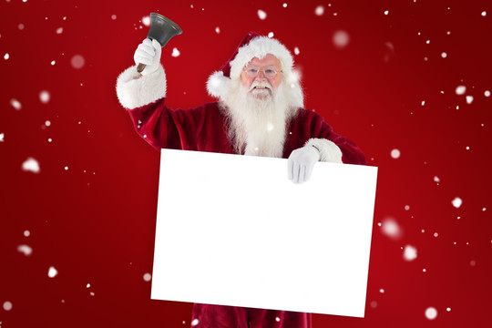 圣诞老人拿着白板的复合形象