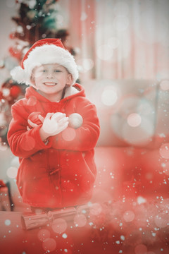 小男孩穿着圣诞装的复合形象