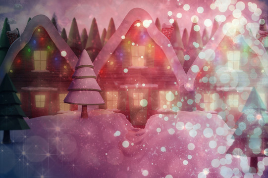 一排積雪覆蓋的房屋