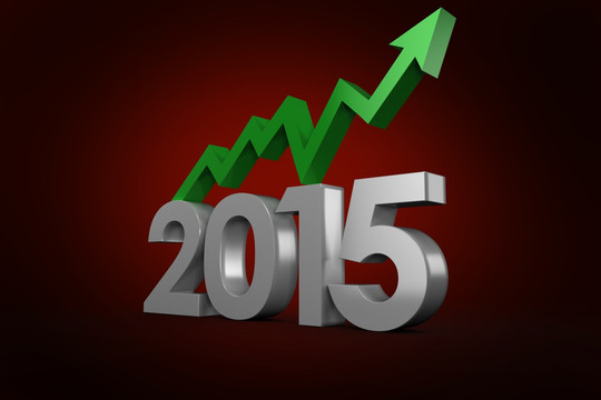 2015與綠色箭頭的復合圖像