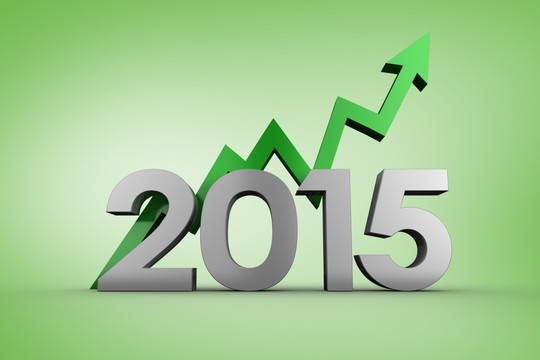 2015與綠色箭頭的復合圖像