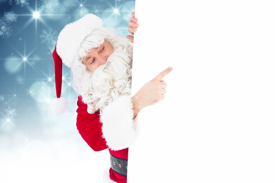 圣诞老人指着白板的复合形象