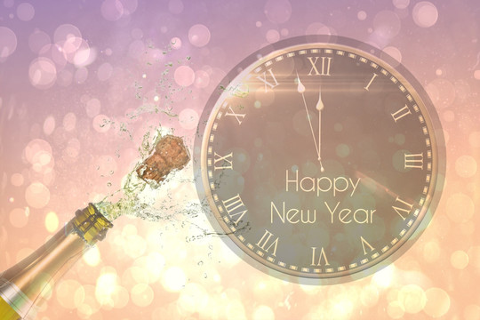 黑色和黃金新年信息的復合形象