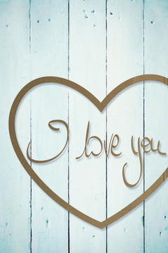 爱情与蓝色的木板的心