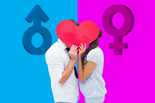 夫婦拿著愛心的復合形象