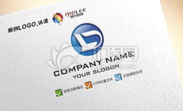 D字母 大氣 科技 LOGO