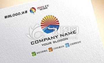 S字母 大氣 太陽LOGO