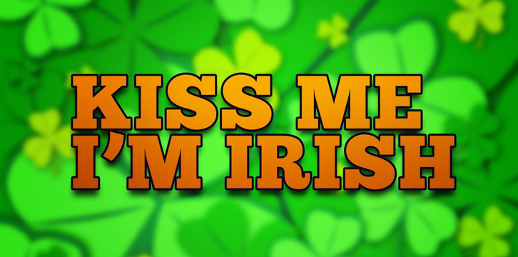 吻我我的爱尔兰对三叶草图案