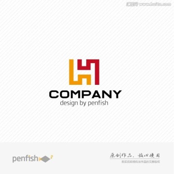 字母H简约LOGO设计