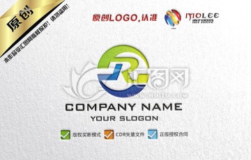 R字母 大氣 LOGO設(shè)計