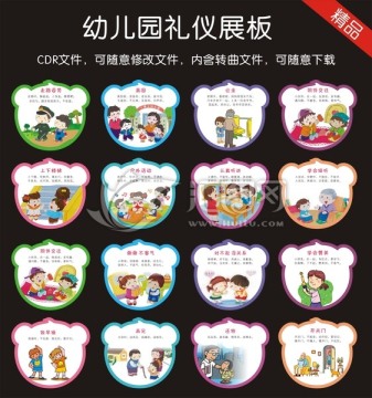 幼兒園禮儀展板
