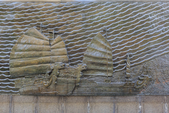 老上海码头浮雕