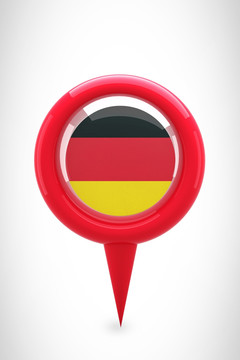 德国国旗上的地图标记