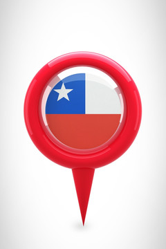 智利国旗上的地图标记