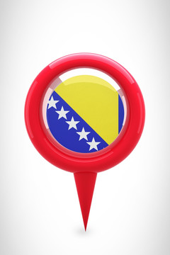 反对波斯尼亚国旗的地图标记