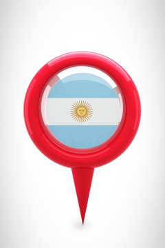 阿根廷国旗的地图标记