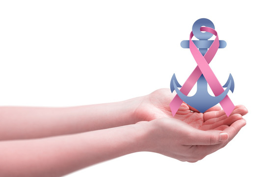 手提出反对乳腺癌意识