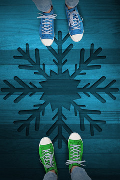 休闲鞋对木材的圣诞设计