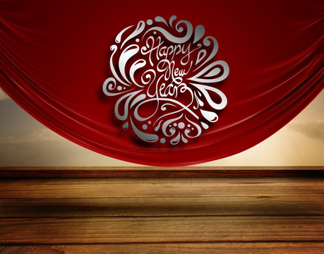 優(yōu)雅新年紅窗簾