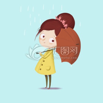 打傘的女孩