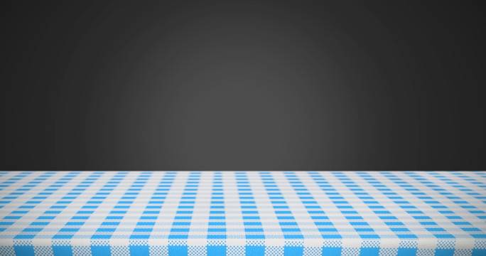 蓝色和白色的桌布