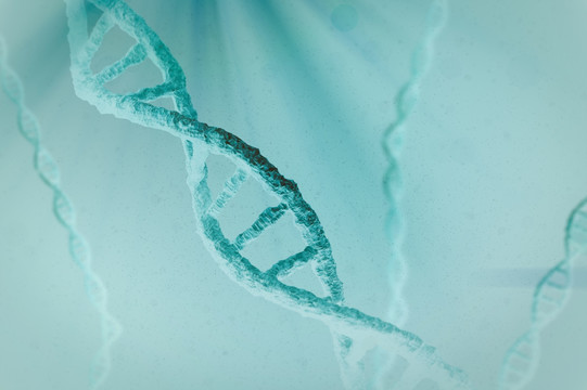 蓝色背景下的DNA观