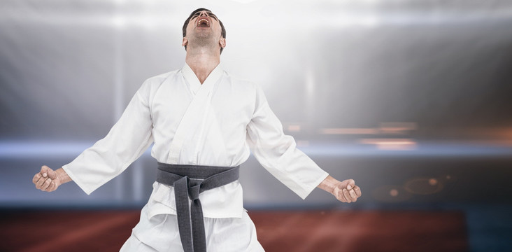 男人練武術(shù)的復(fù)合形象