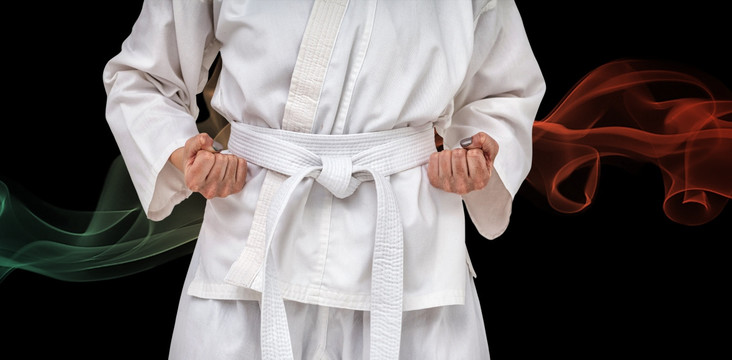 練著武術(shù)的男運(yùn)動(dòng)員