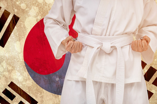 練著武術(shù)的男運動員