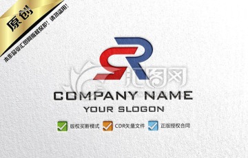 SR字母组合LOGO设计