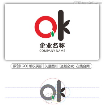 字母Q和K的LOGO