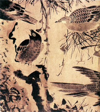 林良 灌木集禽圖