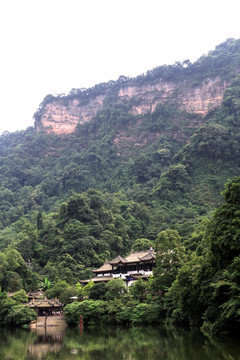 四川旅游都江堰青城山月城湖