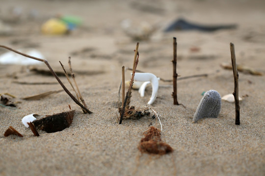沙滩污染
