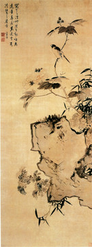 藍瑛 拒霜秋鳥圖