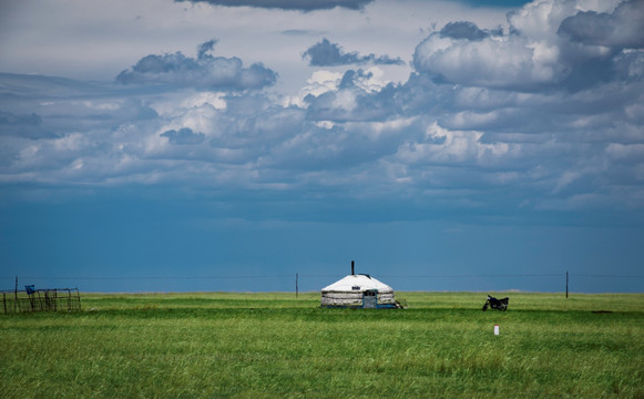草原 蒙古包 放牧 牧民