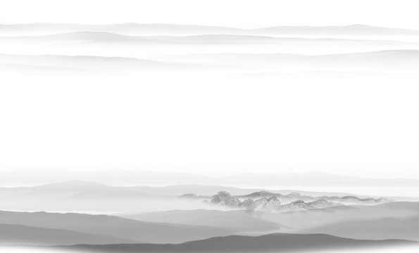 水墨山