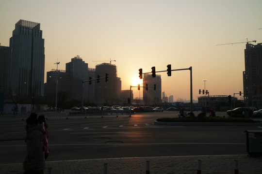 城市夕阳 黄昏