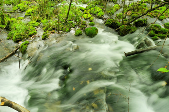 九寨沟风光 流水