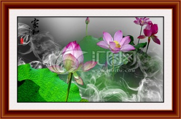 荷花裝飾畫