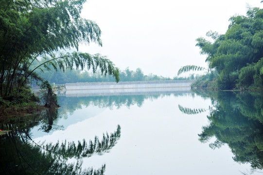 山水竹林风景壁纸